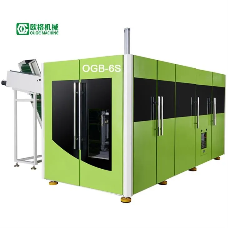 Stroj na vyfukování do roztažení s vyfukováním do formy s 6 dutinami za tepla